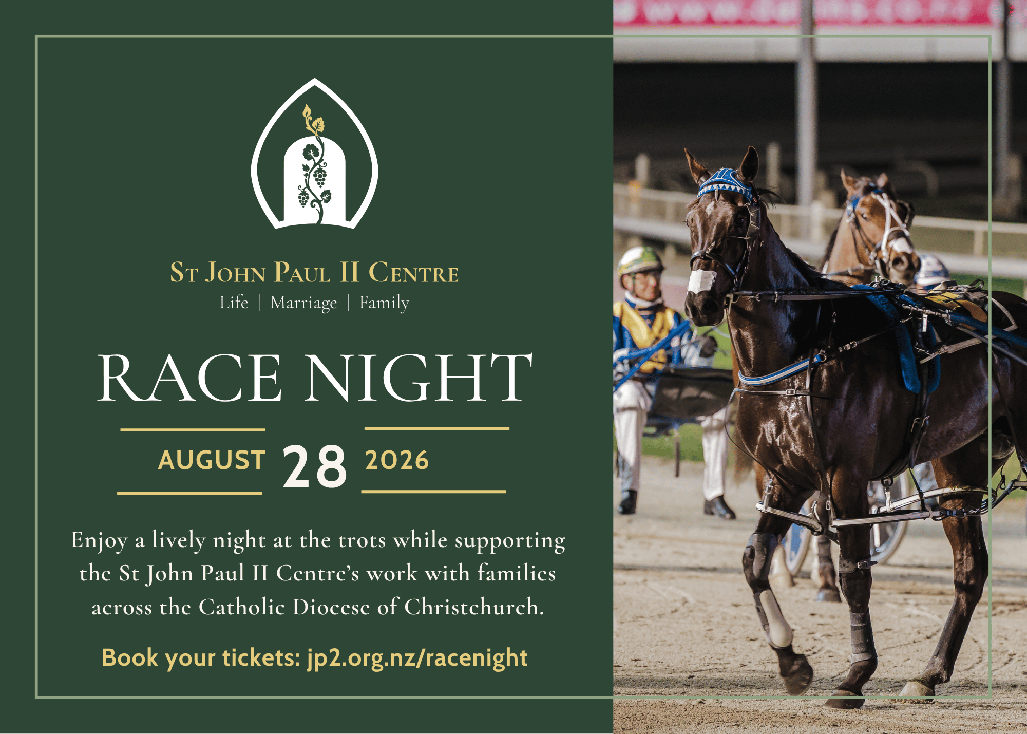 Annual St John Paul II Centre Race Night Fundraiser 28 August 2026
